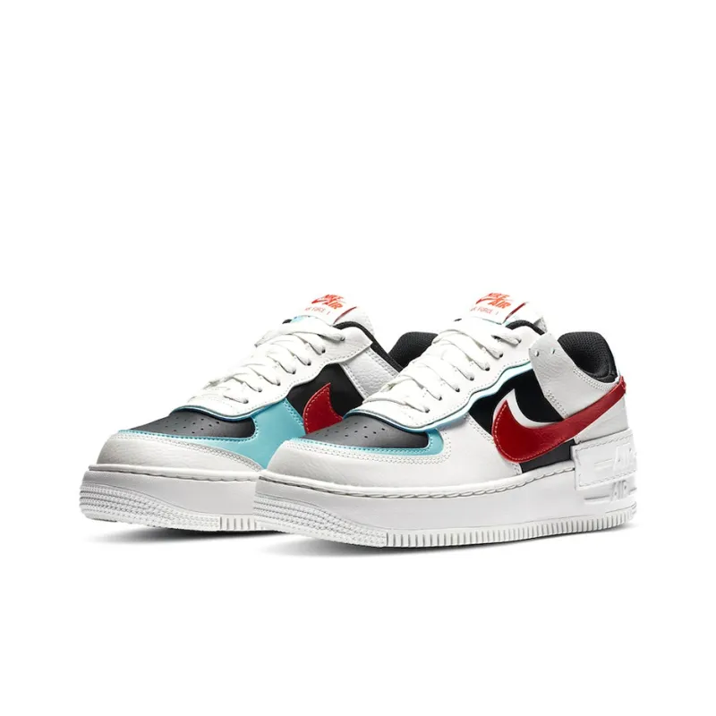 Nike Air Force 1 Low Shadow Bleached Aqua Chile Red Women's-2