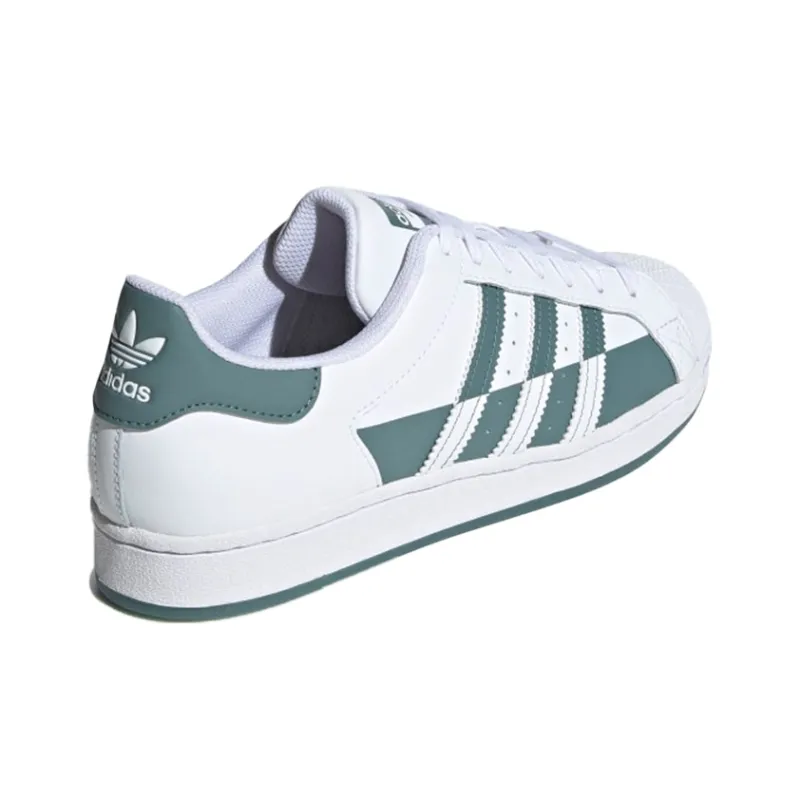 Adidas Originals Superstar Non-slip Lightweight Low-Top Skateboard Shoes Unisex White Emerald-3