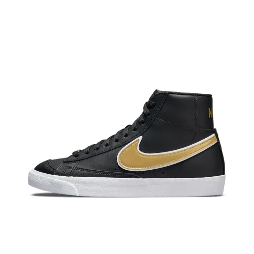 Nike Blazer Mid 77 Essential Black Metallic Gold Women's