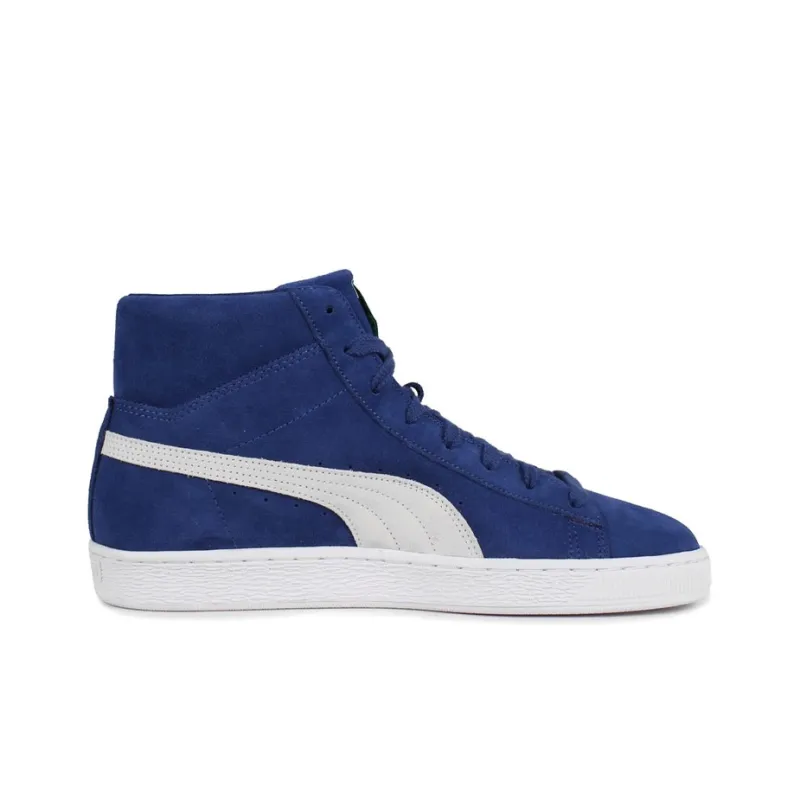 PUMA Suede Mid Xxi Mid-Top Skateboard Shoes Men's Blue White-1