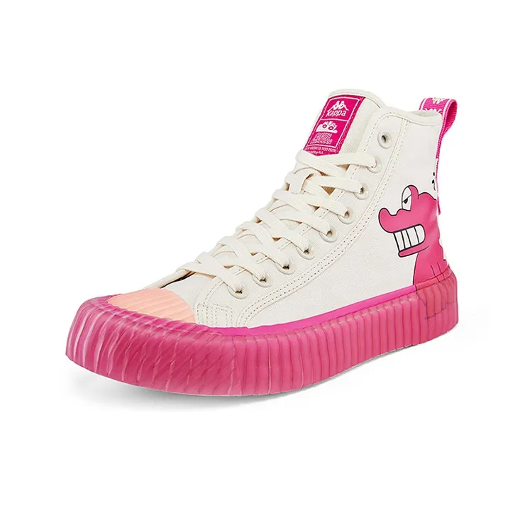 Kappa High Top Skateboard Shoes Unisex White Pink-1