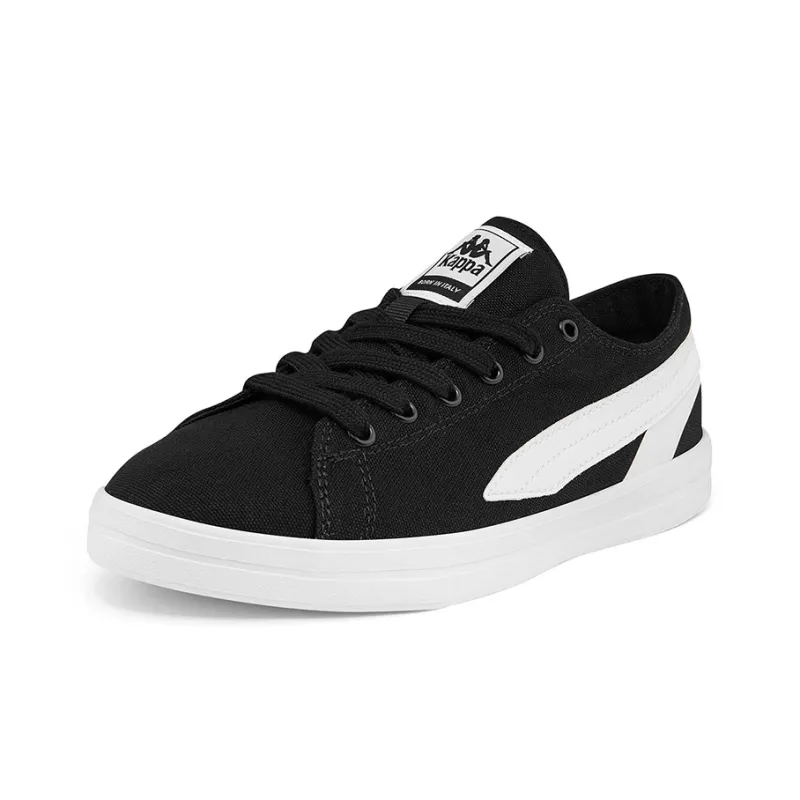 Kappa Lightweight And Wear-resistant Low-Top Skateboard Shoes Unisex Black White-1