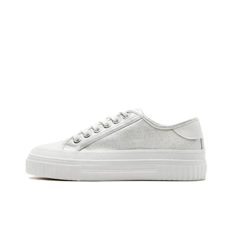 ZARA Low-Top Skateboard Shoes 3cm Women's Silver-0