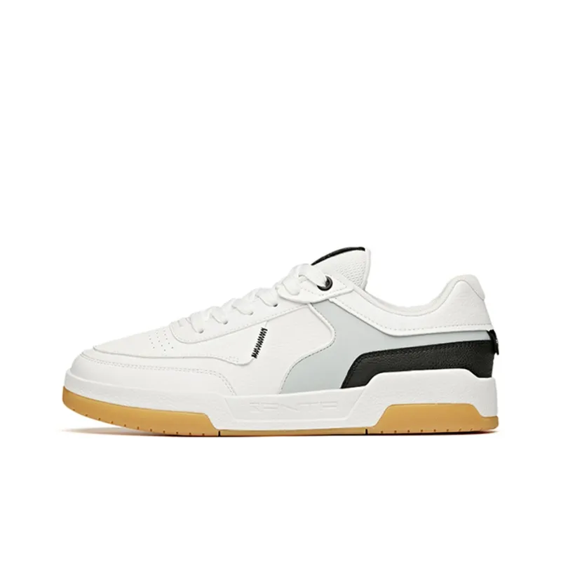 Anta Coverage Anti-Slip And Wear-Resistant Lightweight Low-Top Skateboard Shoes Men's White Gray Black-0