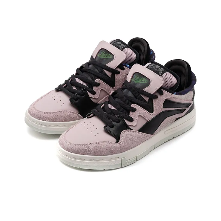 LiNing Wave Pro Anti Slip And Wear Resistant Lightweight Low Top Skateboard Shoes Women's Black Pink-2