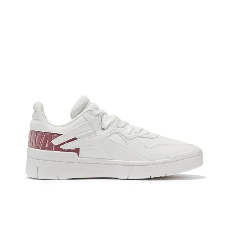 LINING Rijin Doujin Collection Skateboard Shoes Women's Low Top White/Red-1