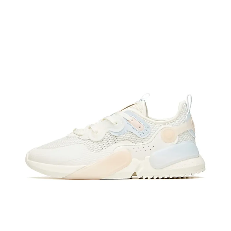 Anta Life Collection Breathable Low-Top Skateboard Shoes Women's White Gray Pink-0