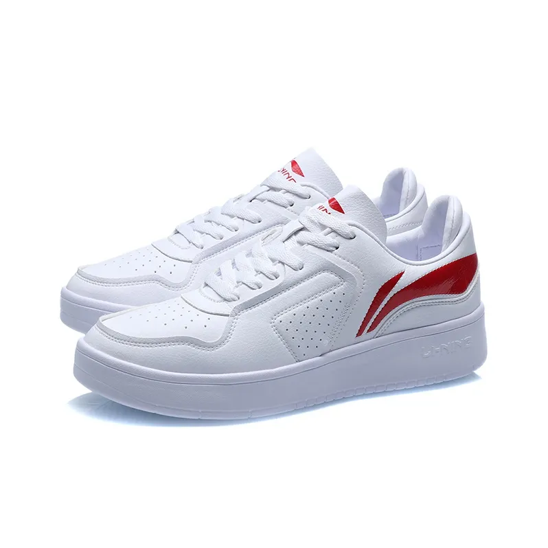 LiNing Street Player Anti Slip Wear Resistant Low Top Skateboard Shoes Men's White Red-2