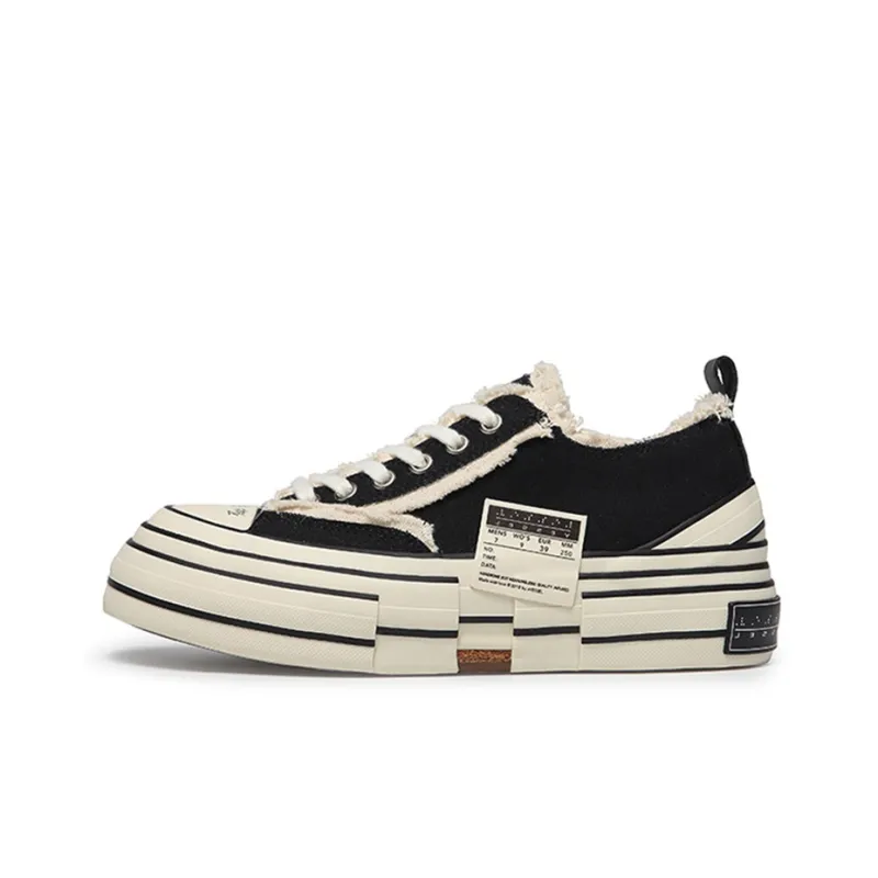 XVESSEL Skateboard Shoes Unisex Low Top Black-0