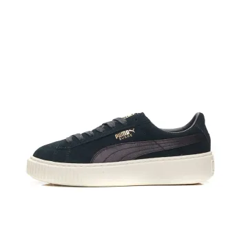 PUMA Suede Platform Satin 'Black White Gold' Women's