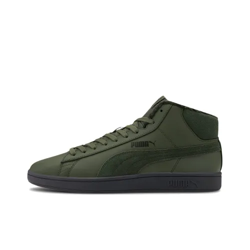 PUMA Smash Series Skateboard Shoes Men Mid-Top Army Green/Black