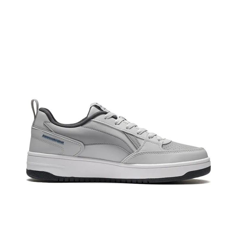 LiNing Anti Slip And Wear Resistant Lightweight Low Top Skateboard Shoes Men's Gray-1