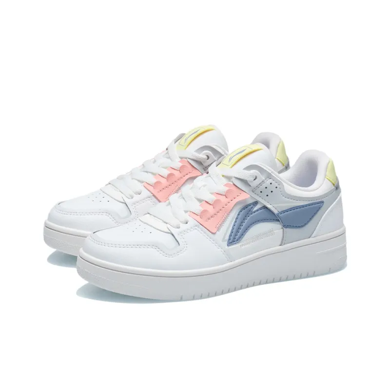 LiNing Tianji Slip Resistant Low Top Skateboard Shoes Women's White Gray-2