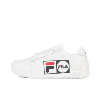 FILA FX 100 Bumper Script Slip Resistant, Abrasion Resistant, Lightweight Low Top Skateboard Shoes Unisex White