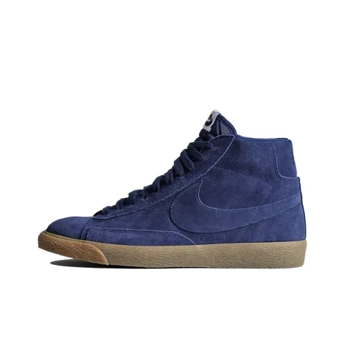 Nike Blazer Skateboard Shoes Men Mid-Top Blue/Brown