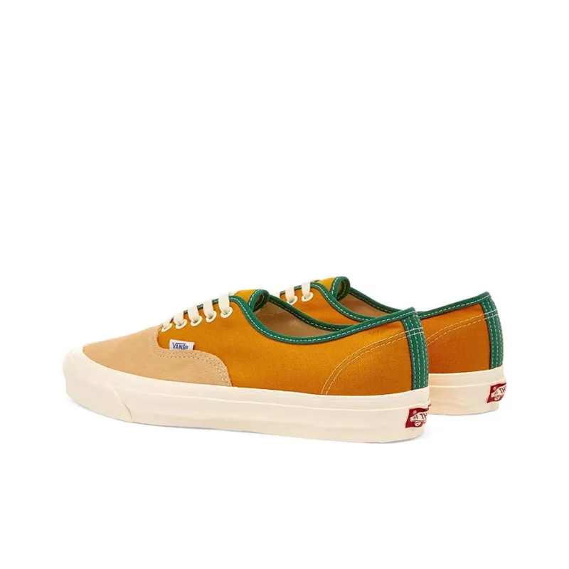 Vans Authentic Vault OG Anti Slip And Wear Resistant Lightweight Low Top Skateboard Shoes Unisex Yellow Green Brown-2