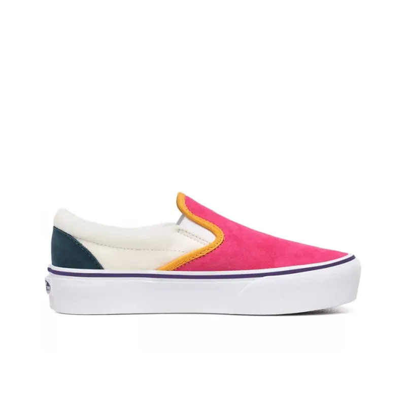 Vans Mini Cord Classic Slip On Platform Multi Pink Women's-1