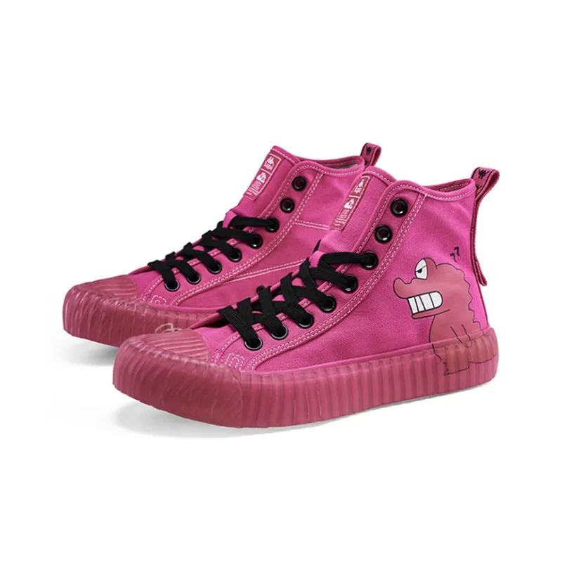 SHINCHAN x Kappa Lightweight And Breathable High-Top Skateboard Shoes Unisex Pink-2