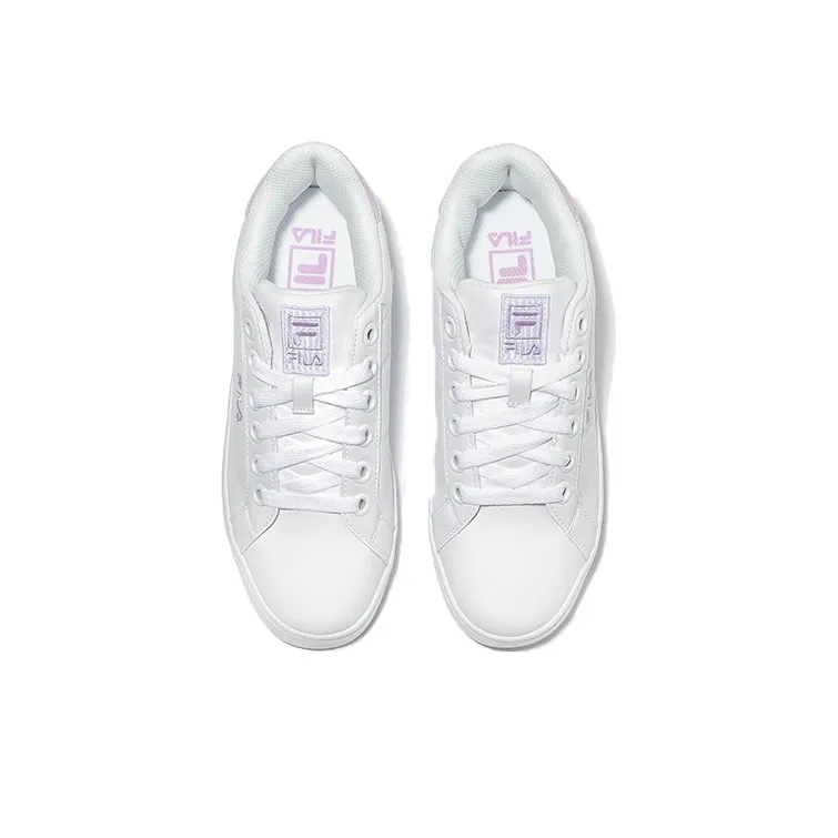FILA Court Deluxe Low-Top Skateboard Shoes Unisex White Purple Korean Style-3