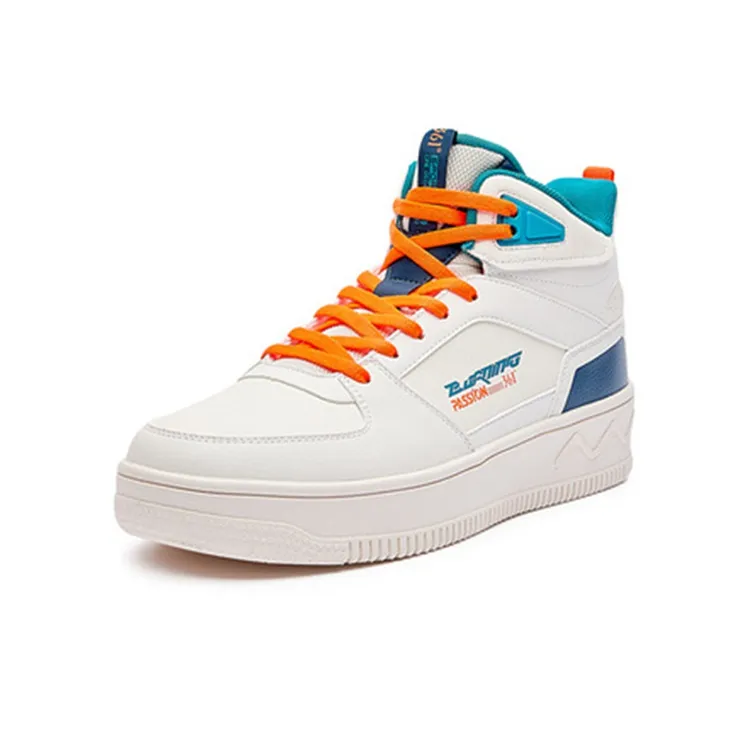 361° Burning Tide 1 High Top Skateboard Shoes Men's White Cyan-1