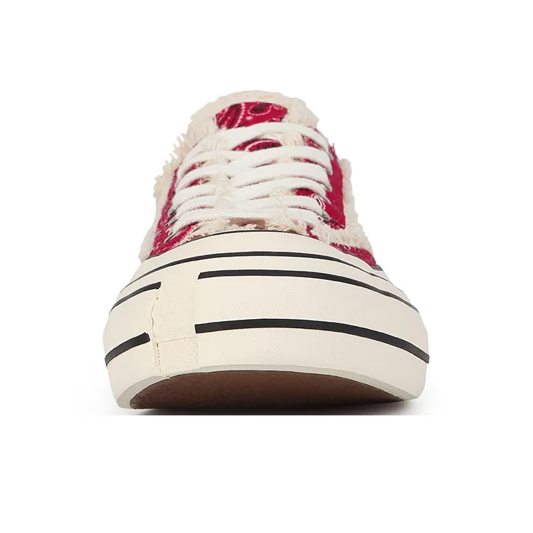 VESSEL G.O.P. Lows Red Paisley Anti Slip Wear Resistant Low Top Skateboard Shoes Unisex Deep Red-2