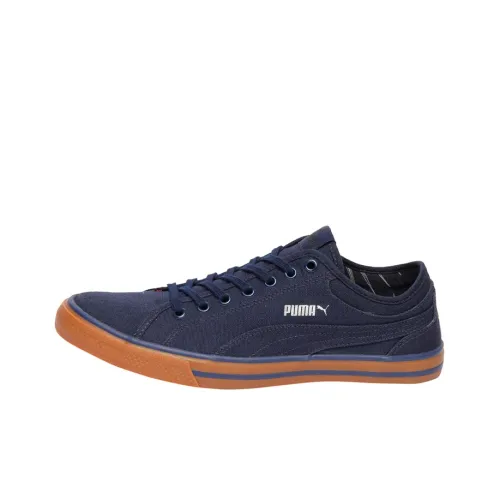 PUMA Yale Gum Skateboard Shoes Women's Low-Top Dark Blue/Brown