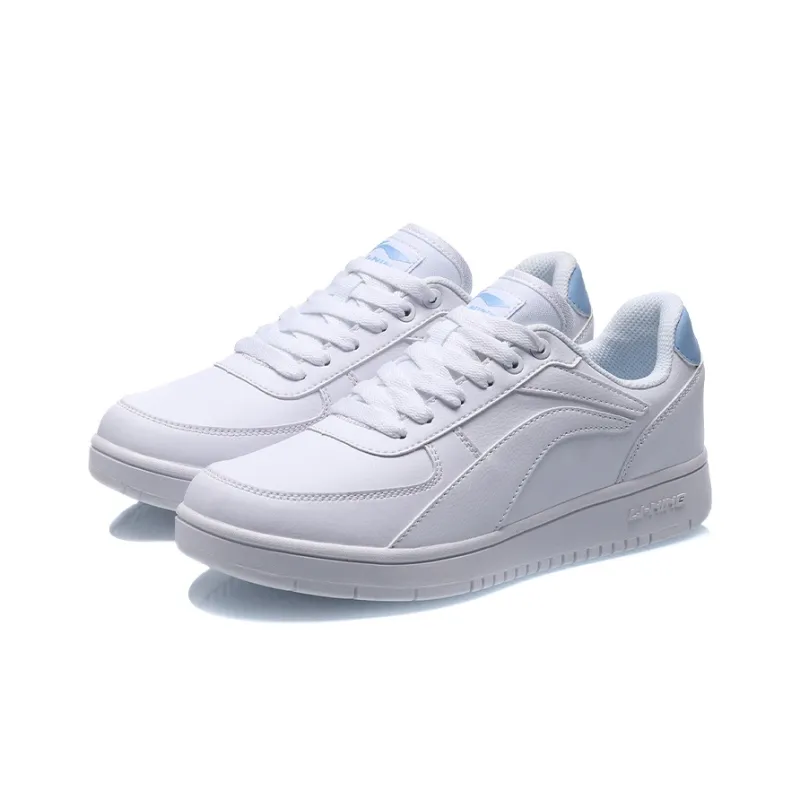 LiNing Youth Style Low Top Skateboard Shoes Women's White Blue-2