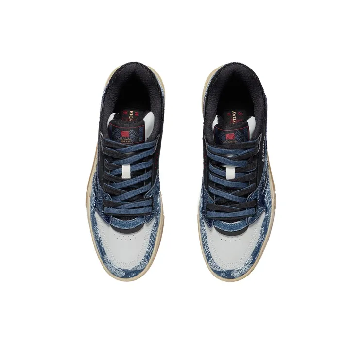 LiNing 001 BTC Earning Money Every Day Slip Resistant, Abrasion Resistant, Lightweight Low Top Skateboard Shoes Blue-3