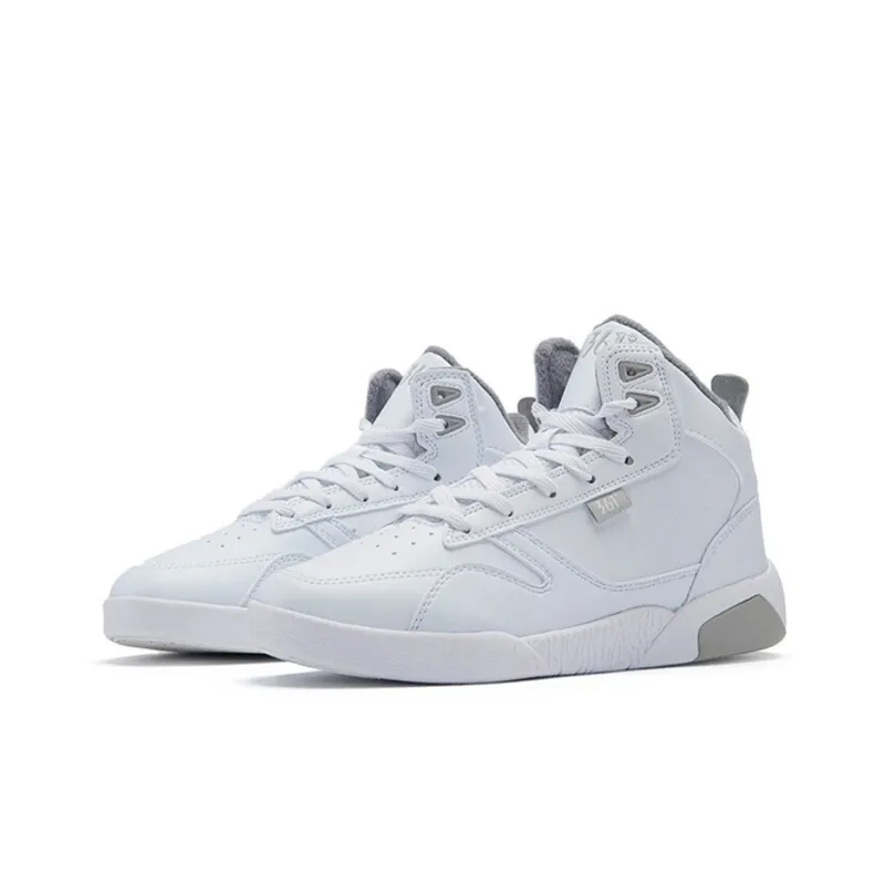 361° Thermal Cushioning Abrasion Resistant High Top Skateboard Shoes Women's White Gray-3