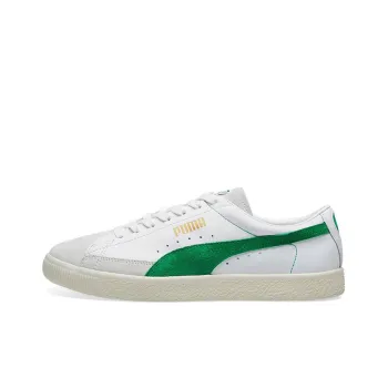 PUMA Basket Coverage Wear-Resistance Balance Low-Top Skateboard Shoes Men's White Green