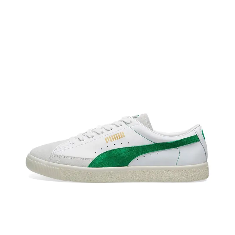 PUMA Basket Coverage Wear-Resistance Balance Low-Top Skateboard Shoes Men's White Green-0