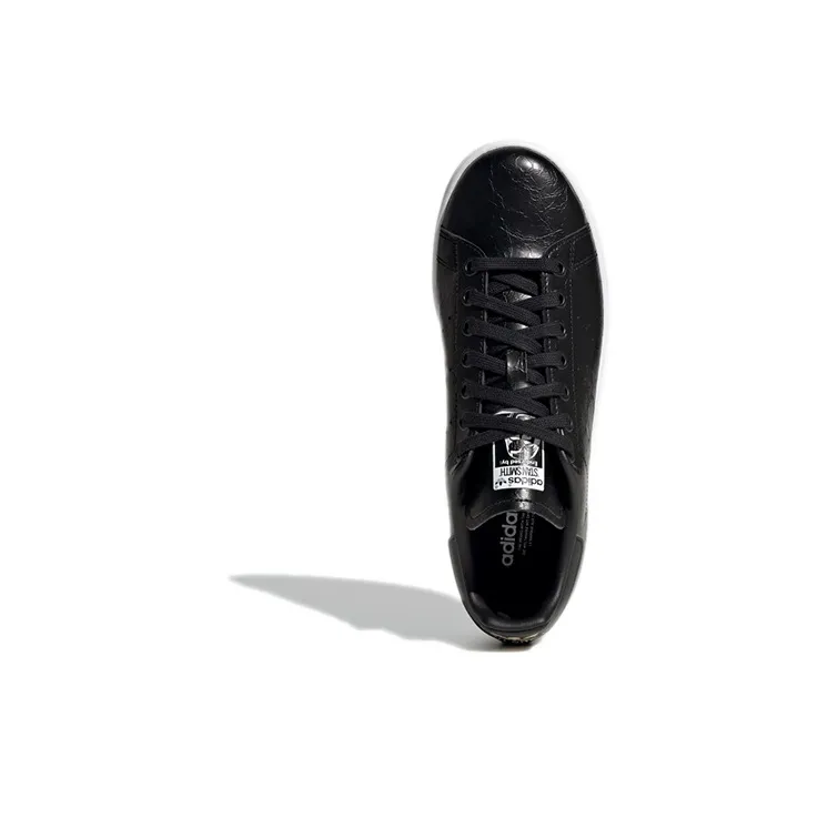 Adidas Stan Smith Cracked Leather Black Gold Women's-4