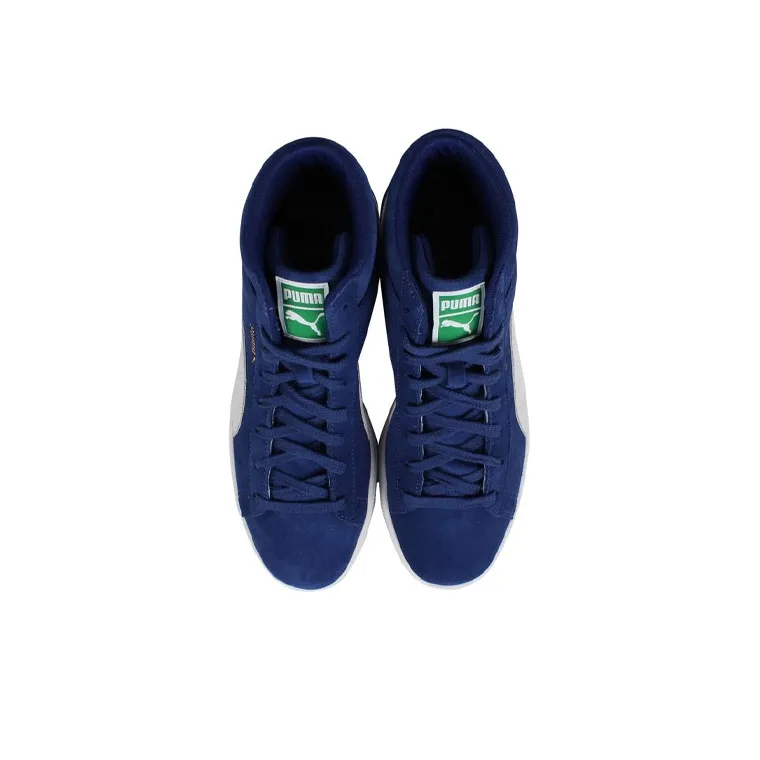 PUMA Suede Mid Xxi Mid-Top Skateboard Shoes Men's Blue White-2