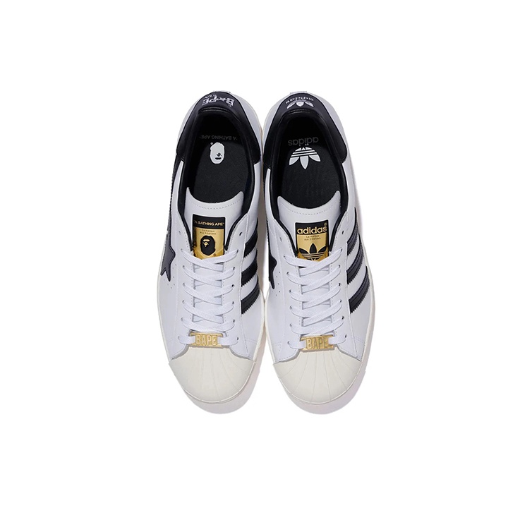 Adidas Superstar 80s Bape White Black - POIZON