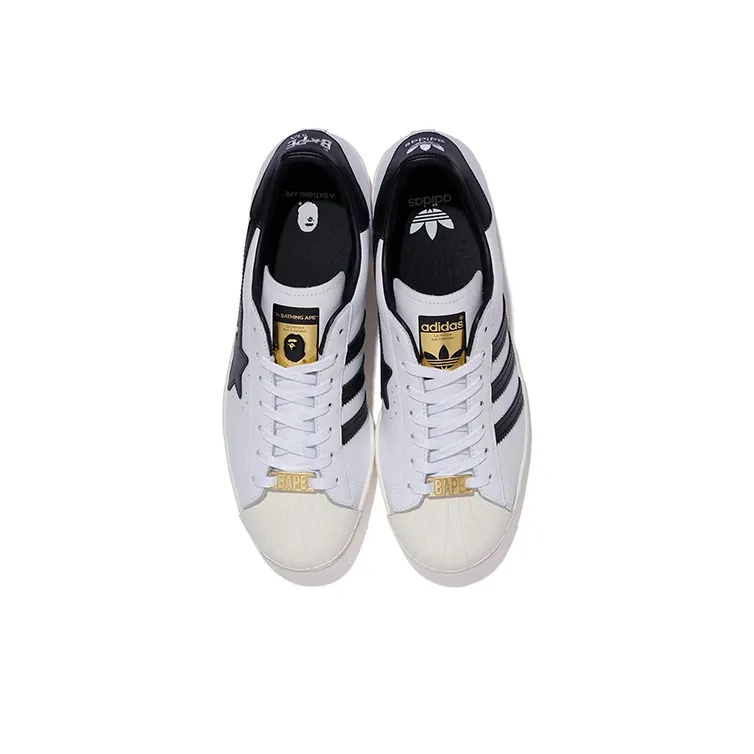 Adidas Superstar 80s Bape White Black-3