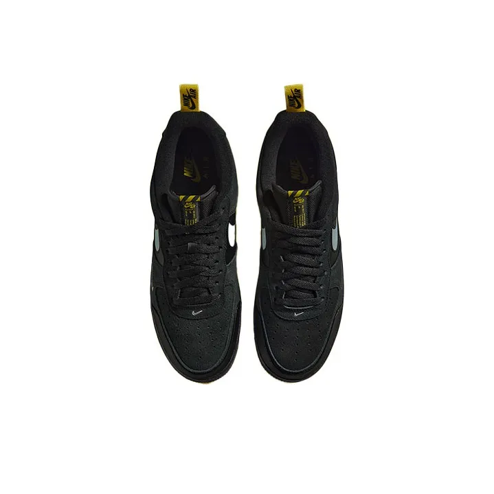 Nike Air Force 1 Low Cut Out Swoosh Black-3
