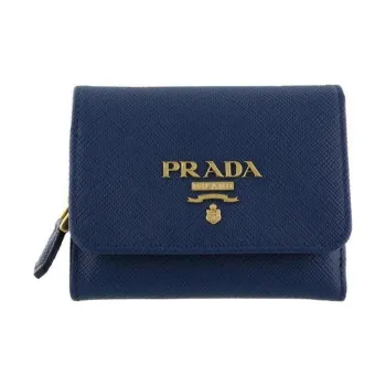 PRADA Leather Wallet Women's Blue