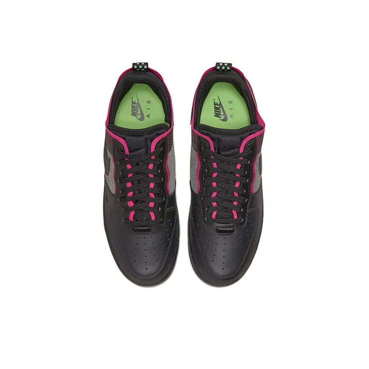 Nike Air Force 1 React Black Black Team Orange Pink Prime-3