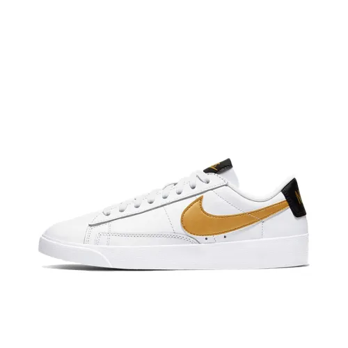 Nike Blazer Skateboard Shoes Women's Low-Top White/Gold/Black