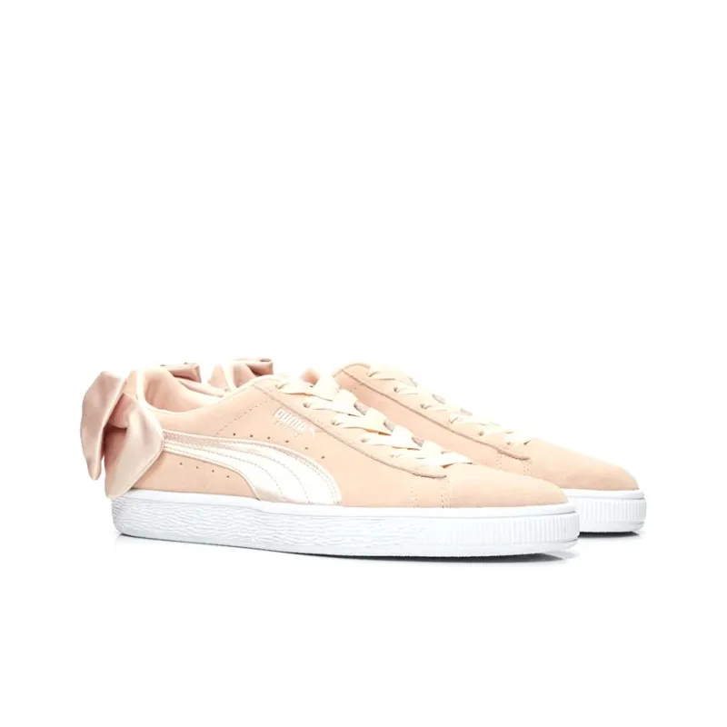 PUMA Suede Bow Wear-resistant And Lightweight Low-Top Skateboard Shoes Women's Creamy Tan-1