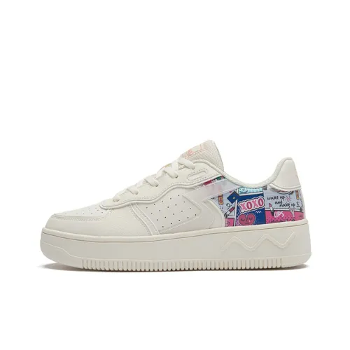 361° Anti Slip Wear Resistant Low Top Skateboard Shoes Women's White Pink
