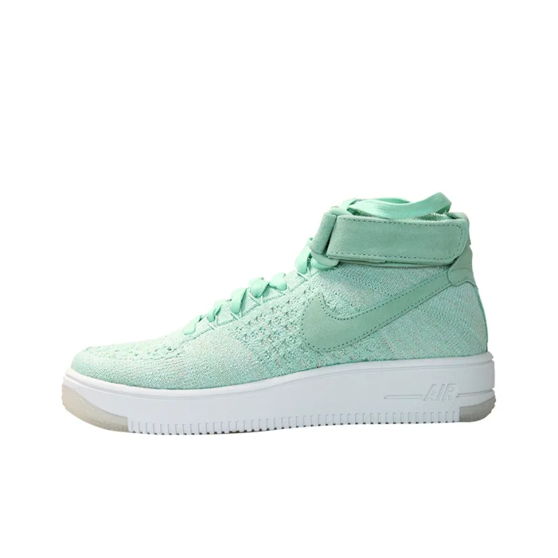 Nike Air Force 1 Flyknit Slip-Resistant Lightweight Wear-Resistant Mid-Top Skateboard Shoes Women's Light Green-0