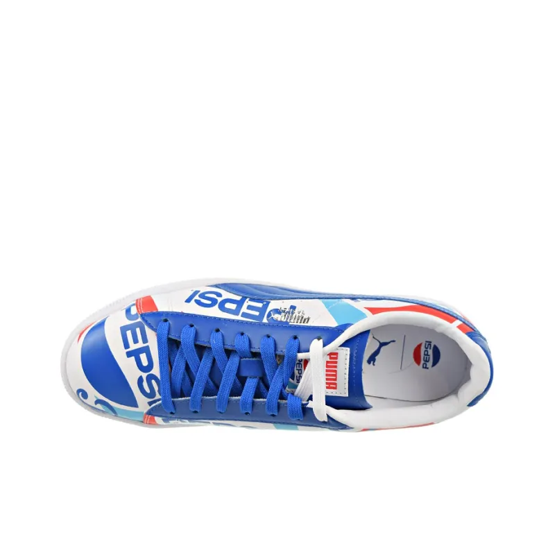 Pepsi X PUMA Basket Skateboard Shoes Men Low-Top White/Blue/Red-2