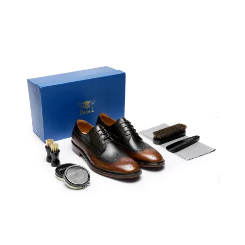 Desai Dress Shoes Men Low-Top Dark Brown