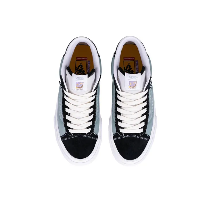 Vans Mid Skool Cushioned Wear-Resistant Lightweight Breathable Mid-Top Skateboard Shoes Unisex Blue Black-4