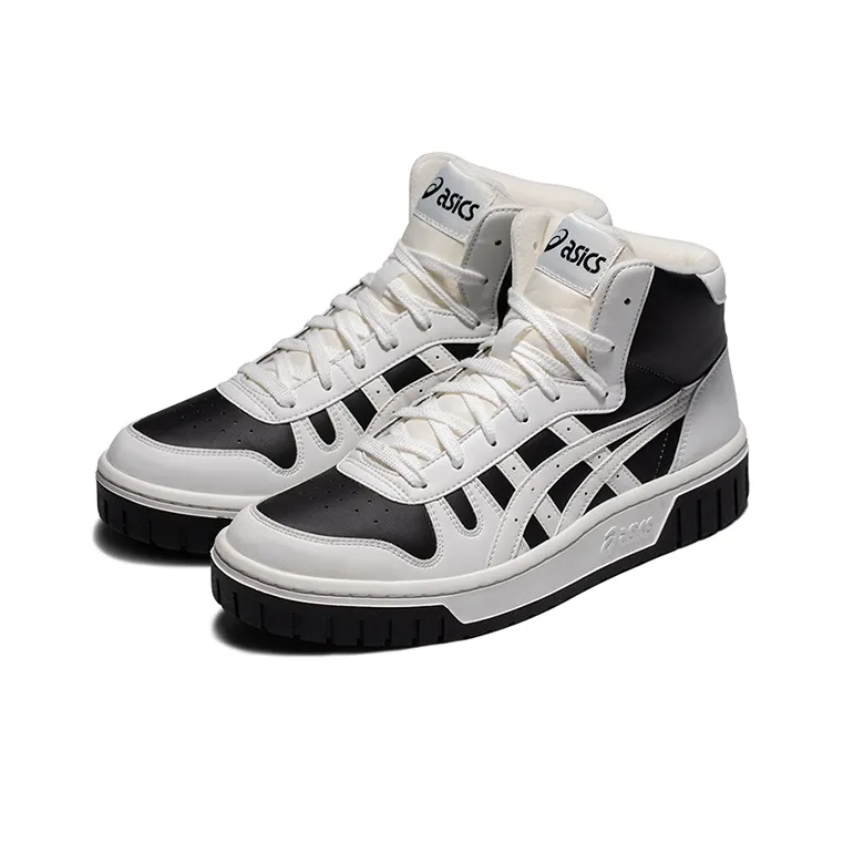 Asics Unisex Court Mz Hi High Heeled Sneakers White/Black-1