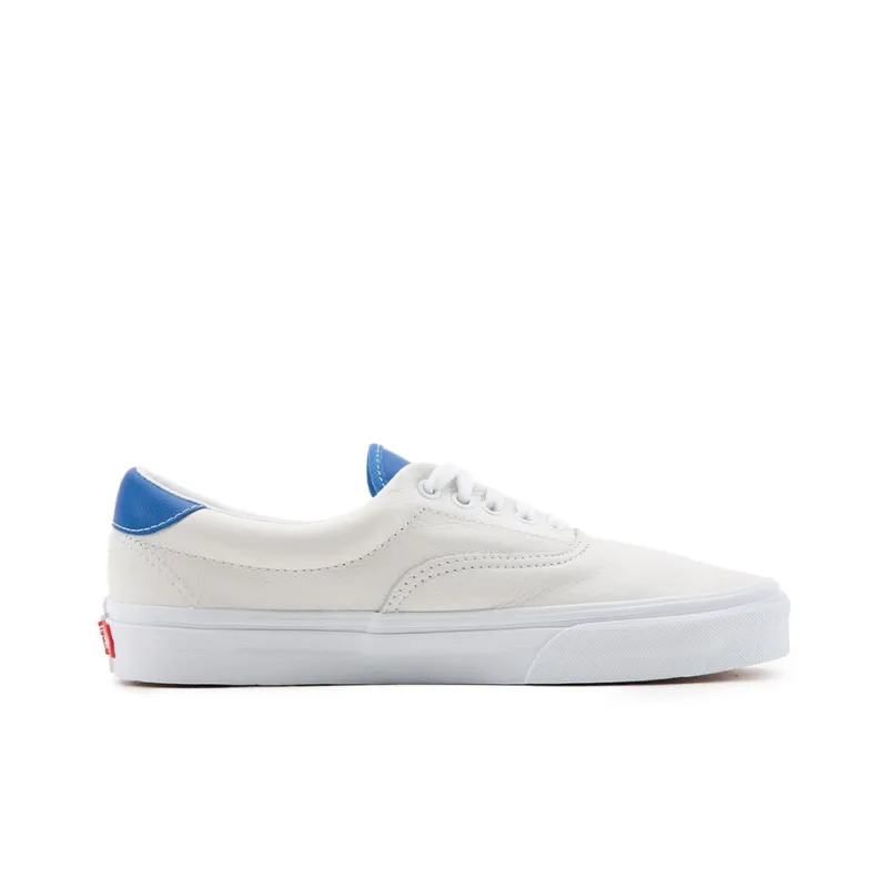 Vans Era Leather Lightweight Cozy Low Tops Casual Skateboarding Shoes Unisex White Blue-1