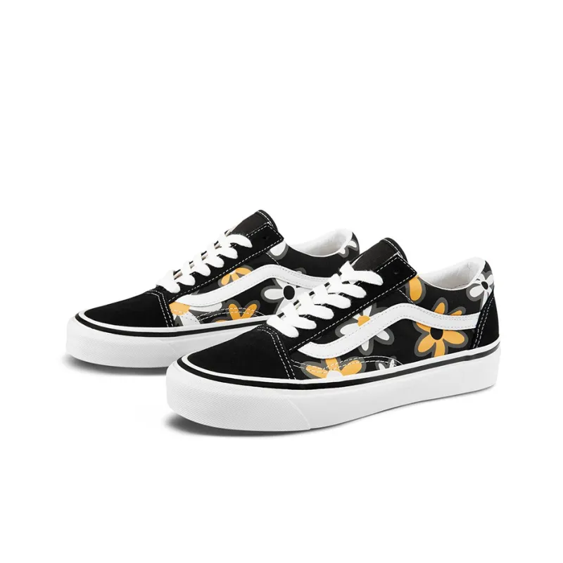 Vans Style 36 Retro Casual Skateboarding Shoes Unisex Black Printing 'Black Yellow White'-1
