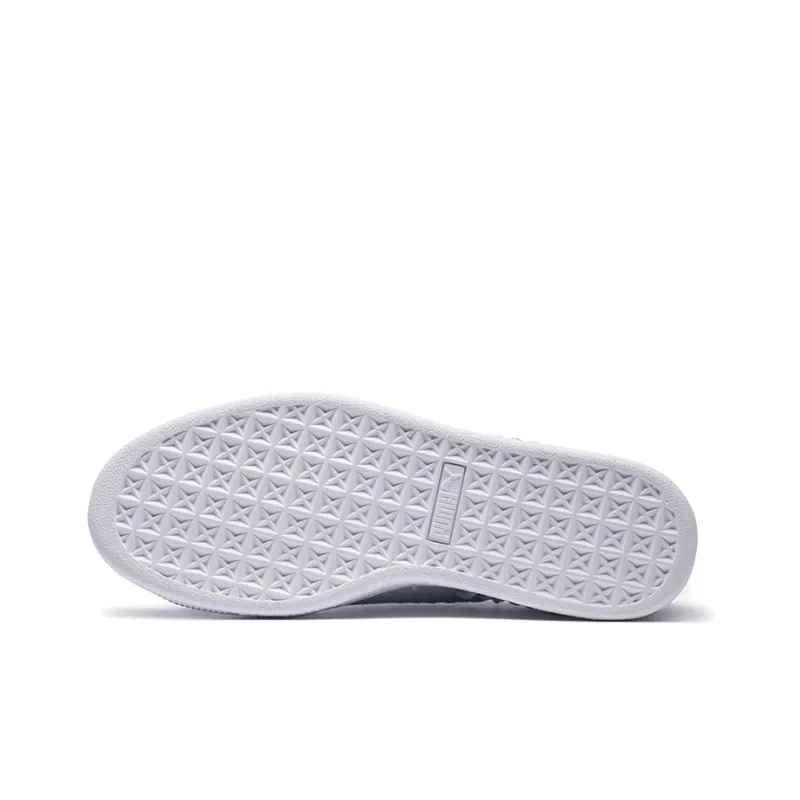 PUMA Suede Metallic Entwine 'Gray White' Women's-4