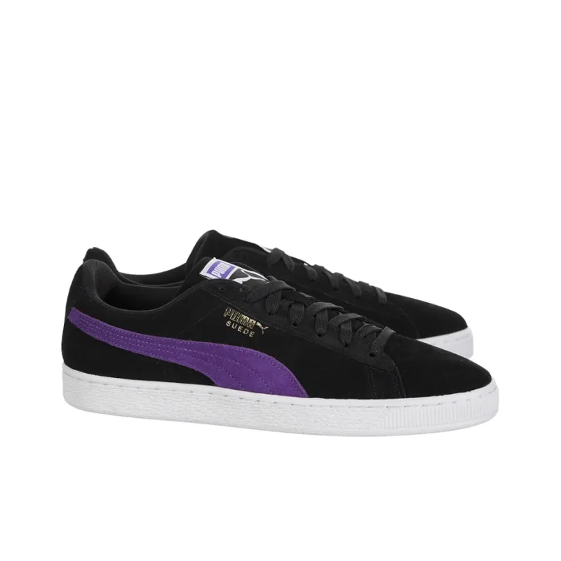 PUMA Suede Classic Anti-Slip Wear-Resistant Low-Top Skateboard Shoes Unisex Black Purple-2